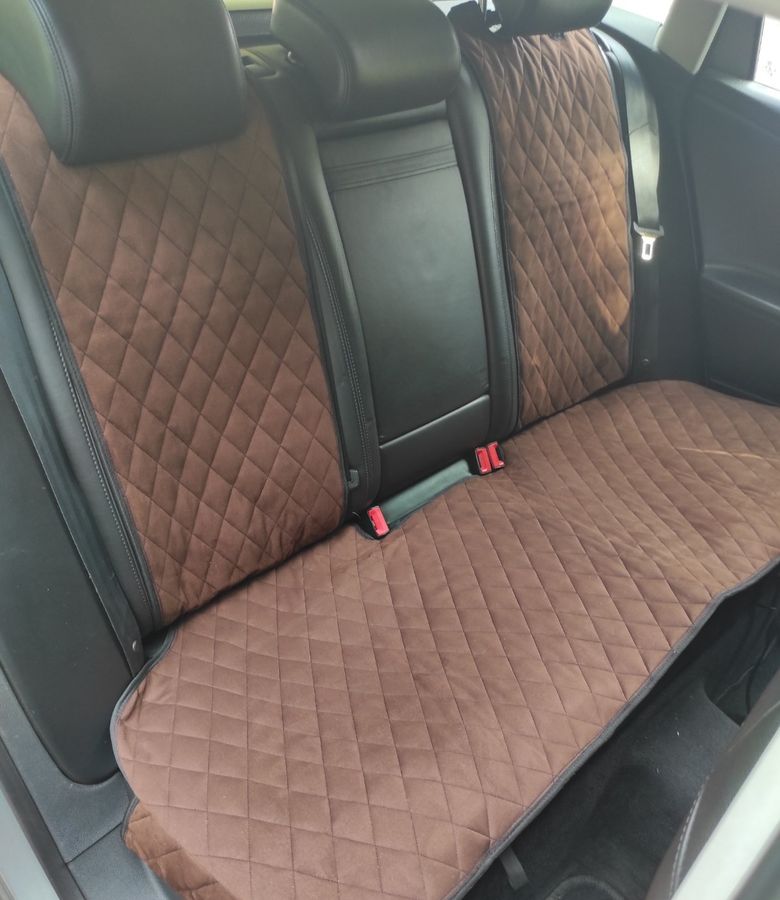Накидки на сиденья алькантара Mitsubishi Lancer 8 коричневые