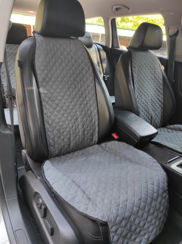 Накидки на передние сиденья алькантара Mitsubishi Pajero Wagon 5 мест серые