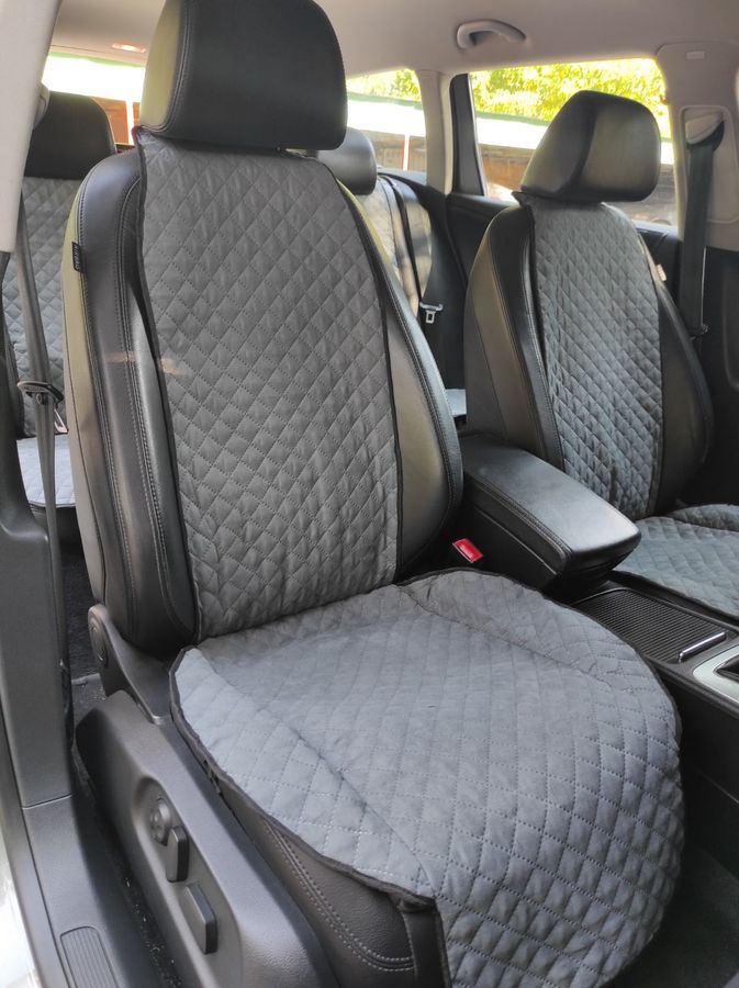 Накидки на передние сиденья алькантара Toyota Land Cruiser 100 серые