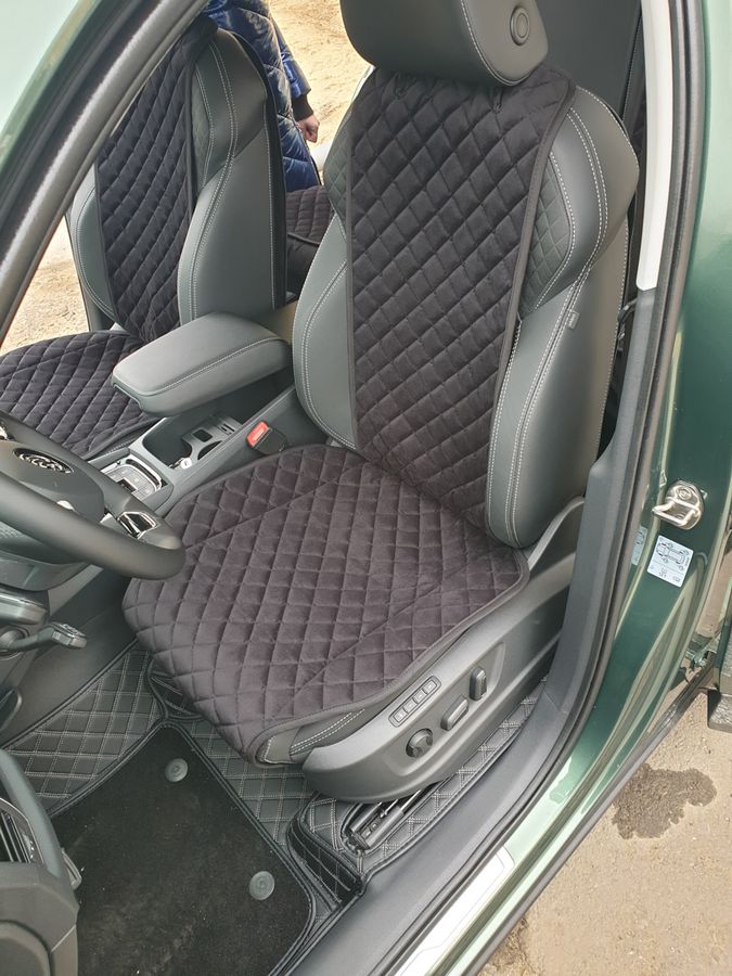 Накидки на передние сиденья алькантара Opel Astra H черные