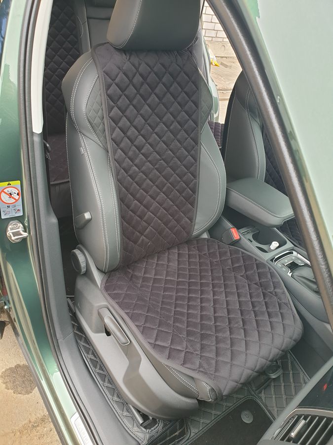 Накидки на сидіння алькантара Volkswagen Caddy III (Caddy 3) 5 мест чорні
