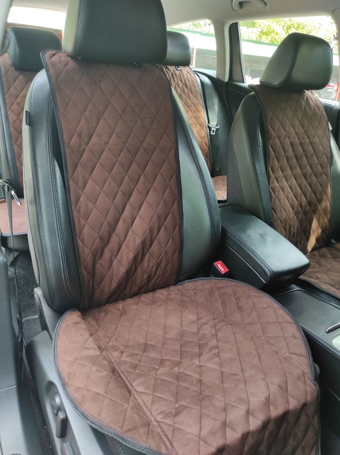 Накидки на сиденья алькантара BMW X1 (Е84) EUR коричневые