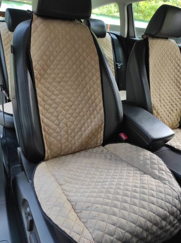 Накидки на передние сиденья алькантара Toyota Aygo Hatchback бежевые