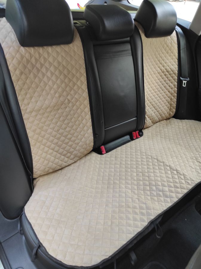 Накидки на сиденья алькантара Honda Civic 8 Hatchback (Civic VIII) бежевые