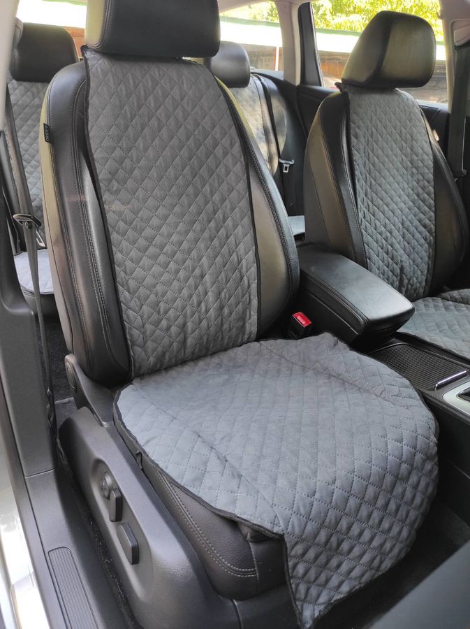 Накидки на передні сидіння алькантара Volkswagen Polo V Hatchback (Polo 5 Hatchback) сірі