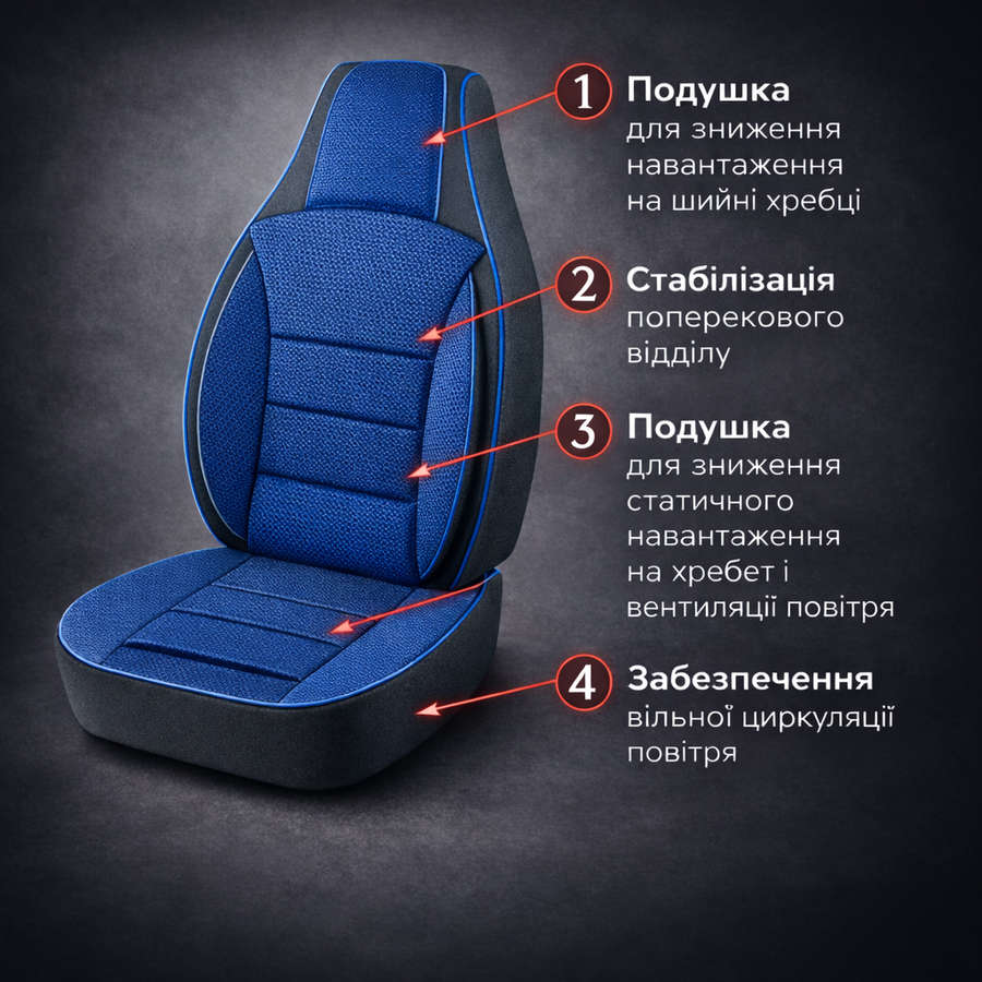 Чохли на сидіння Авточохли Пілот Люкс Chevrolet Lanos сині ChevroletLanosPillux-sin