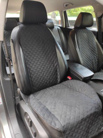 Чехлы на сиденья Накидки на передние сиденья алькантара Fiat Doblo Panorama черные AFRT-1+13864