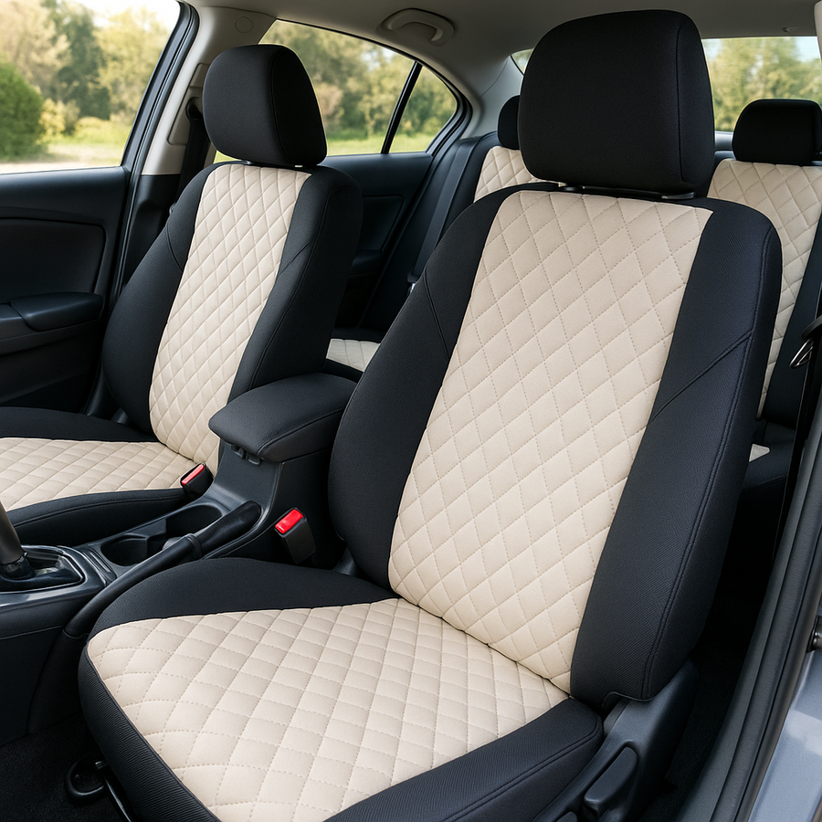 Чехлы на сиденья Авточехлы c вставкой антара Honda Civic 9 Sedan (Civic IX) бежевые ANT-13948