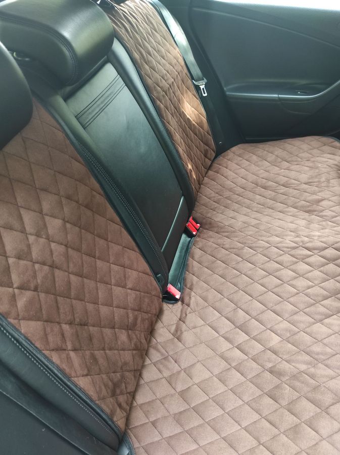 Накидки на сиденья алькантара Toyota Corolla E15 коричневые