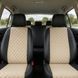 Чехлы на сиденья авто для Mitsubishi Lancer X Sportback из эко кожи и алькантары бежевые Alux-14096 &mdash; фото 3 из 9